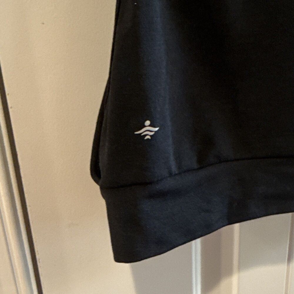 Halara Black Sleeveless Cropped Drawstring Hoodie Tank NWT Large - Picture 4 of 5